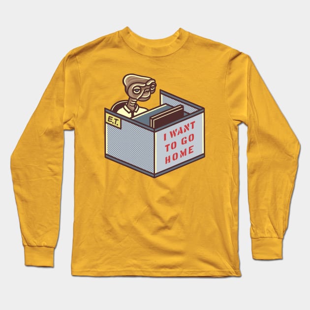 Overworked E.T. Long Sleeve T-Shirt by Fine Time Studios